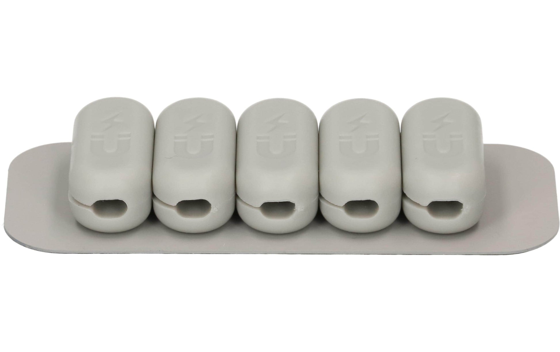 Max Hauri AG Max Hauri Kabelhalter, magnetisch, selbstklebend, Ø 3,5 mm, 5er-Pack – grau