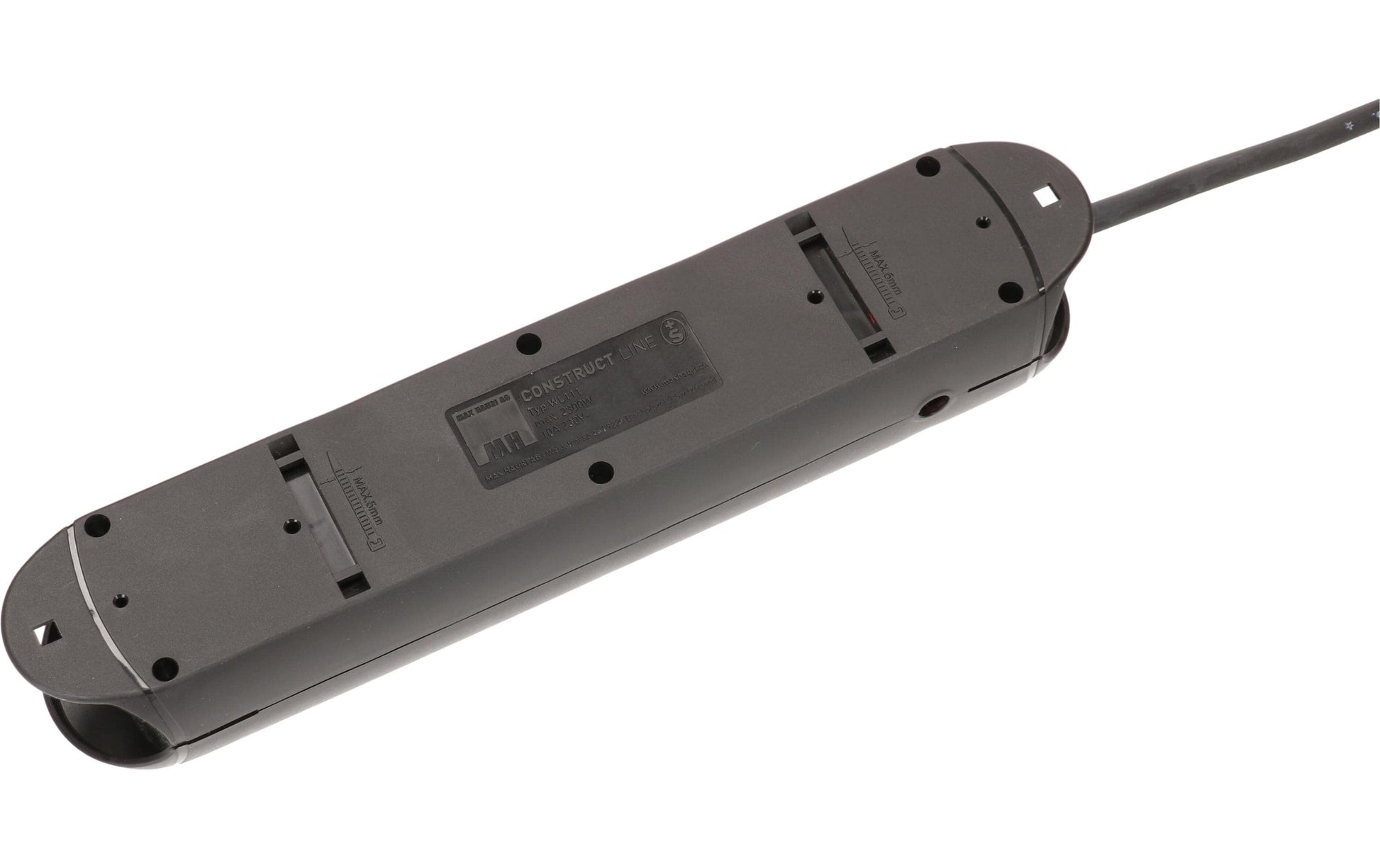 Max Hauri AG Max Hauri Construct Line Steckdosenleiste – 4× T13, 3 m, ohne Schalter, schwarz