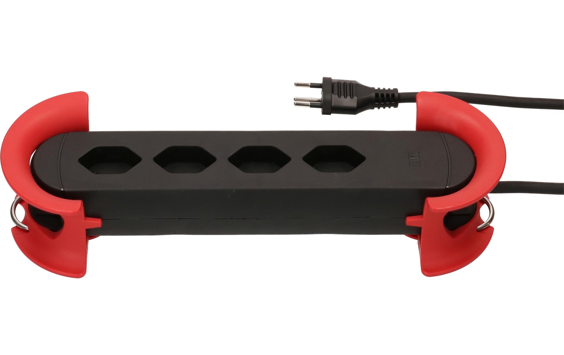 Max Hauri AG Max Hauri Construct Line Steckdosenleiste, 4×T13, 5 m, IP20, Eingang T12, Befestigungslaschen – Schwarz/Rot