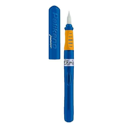 Pelikano junior – L Feder – für Linkshänder – blau – Patronen