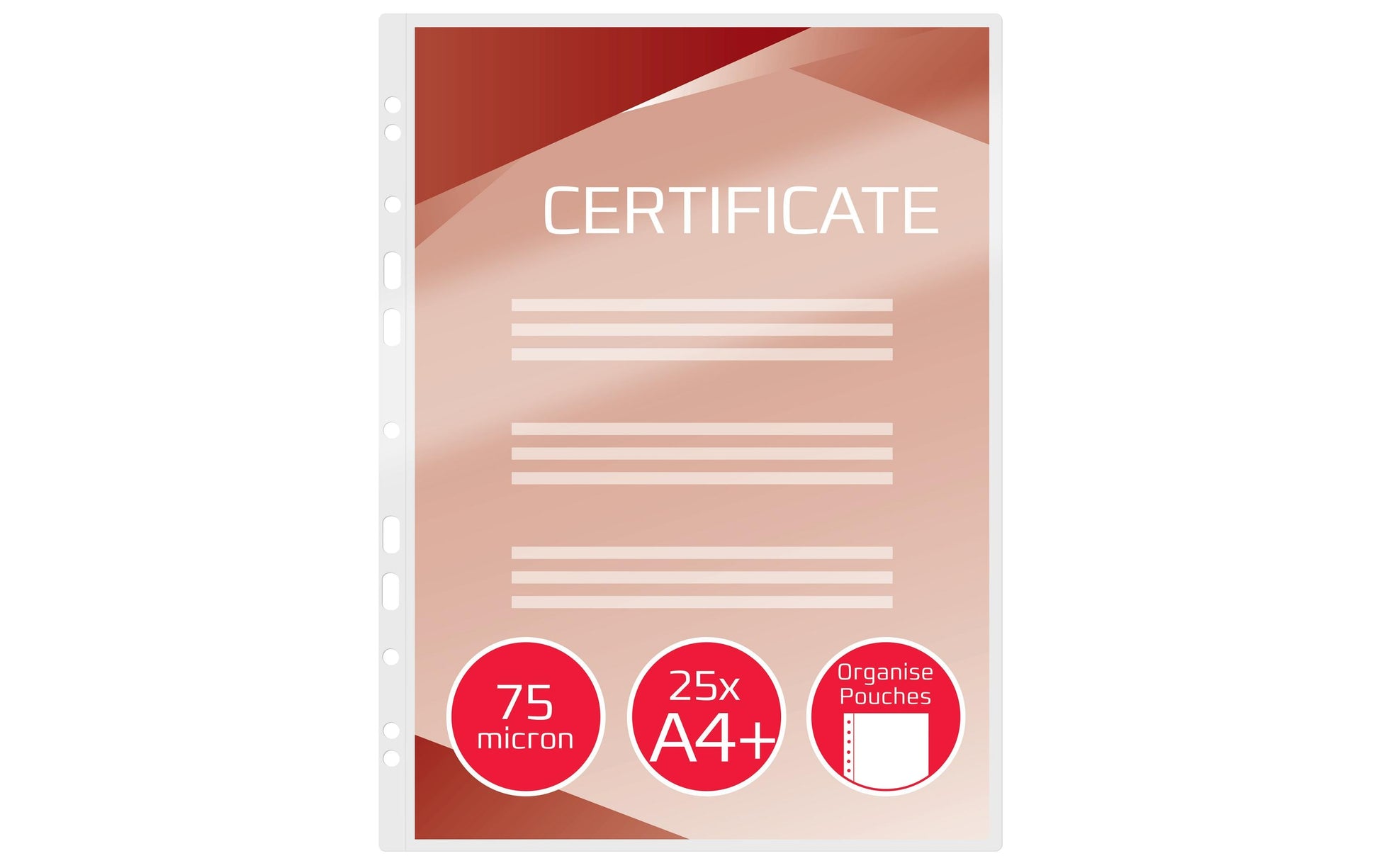 GBC Laminierfolien A4+ glänzend – 75 µm, 253 × 320 mm, 25 Stk.