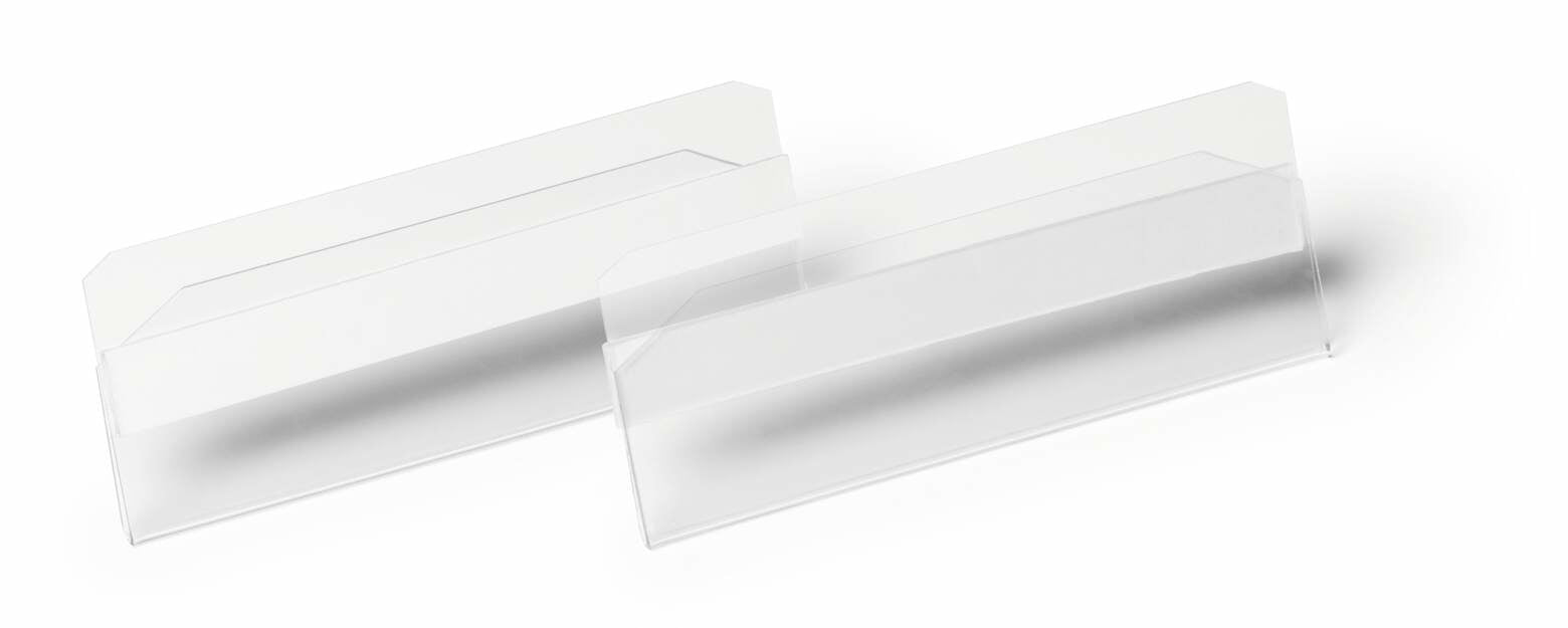 Durable Kennzeichnungstaschen – 100 × 38 mm, transparent, selbstklebend, 10er-Pack