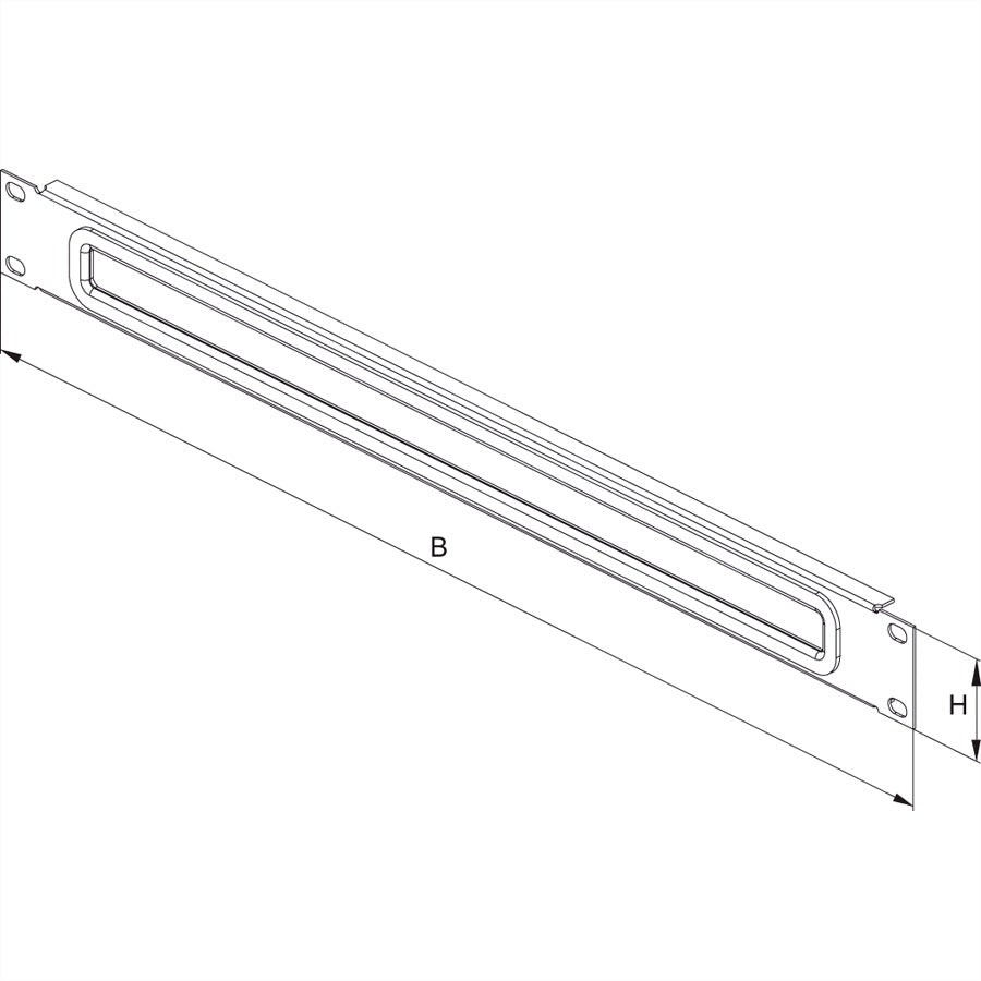 Conteg DP-01-VENT – 19" Durchführungspanel, 1 HE, 2 Kabelösen, für 19" Rack, Schwarz