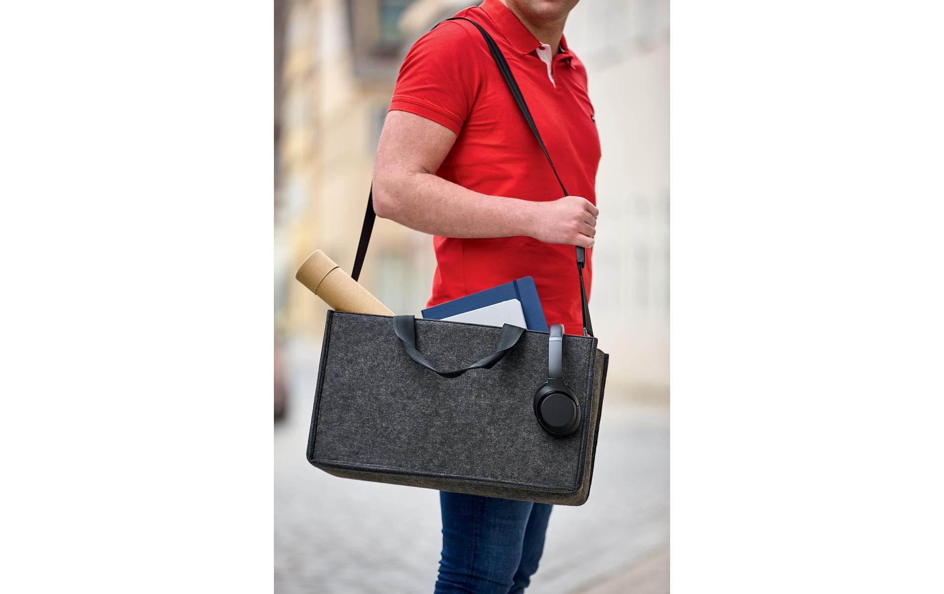 Sigel Desk-Sharing-Tasche – für Notebooks bis 14", Filz, Grau