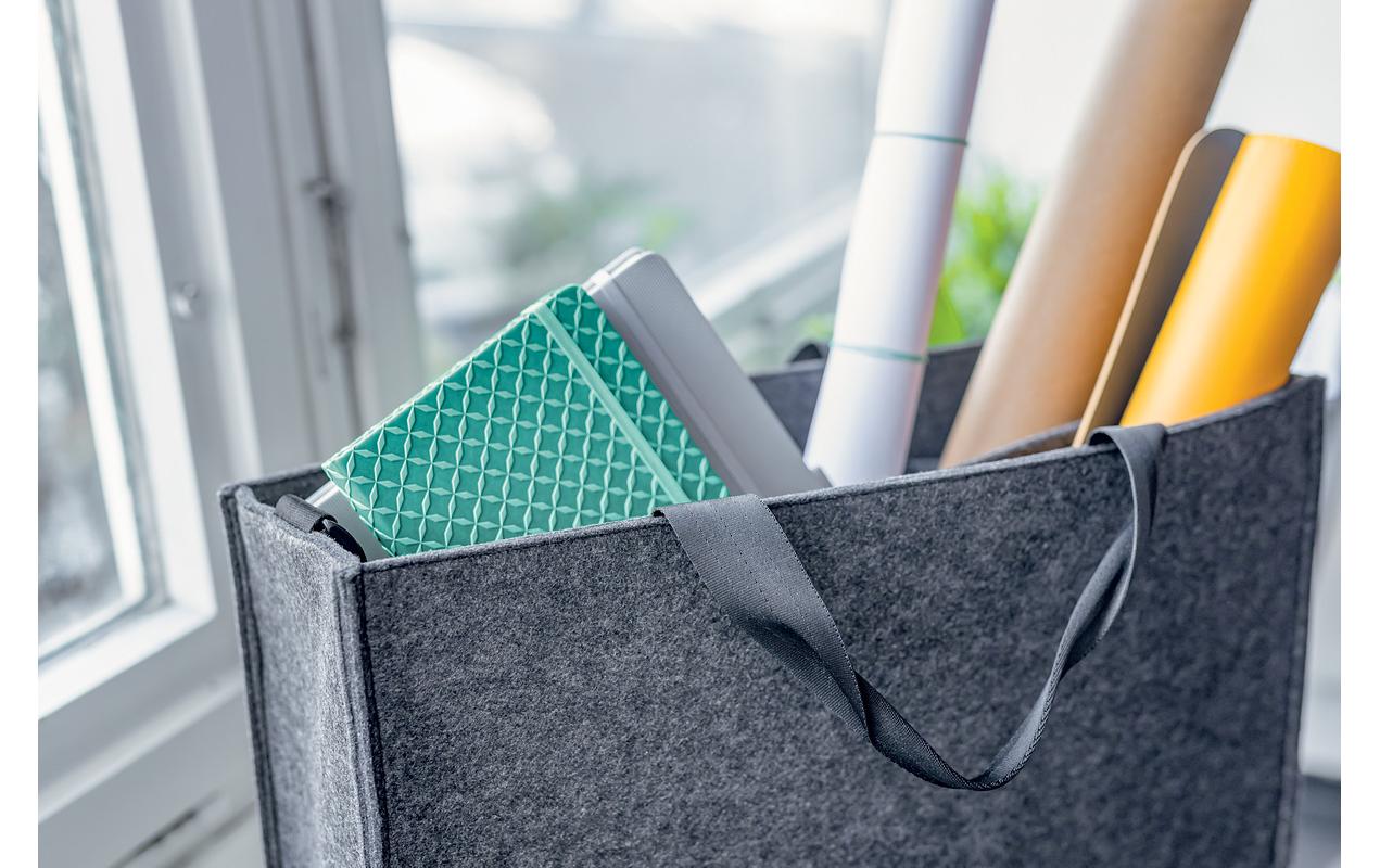 Sigel Desk-Sharing-Tasche – für Notebooks bis 14", Filz, Grau