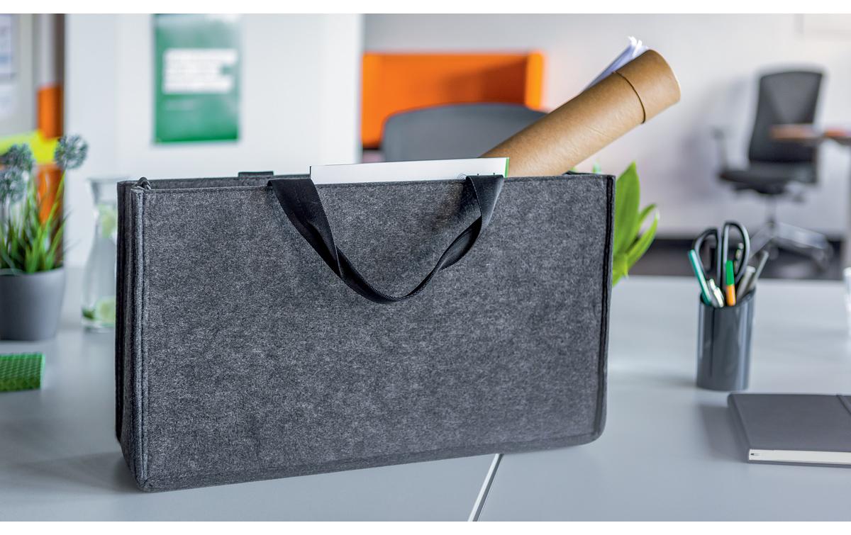 Sigel Desk-Sharing-Tasche – für Notebooks bis 14", Filz, Grau