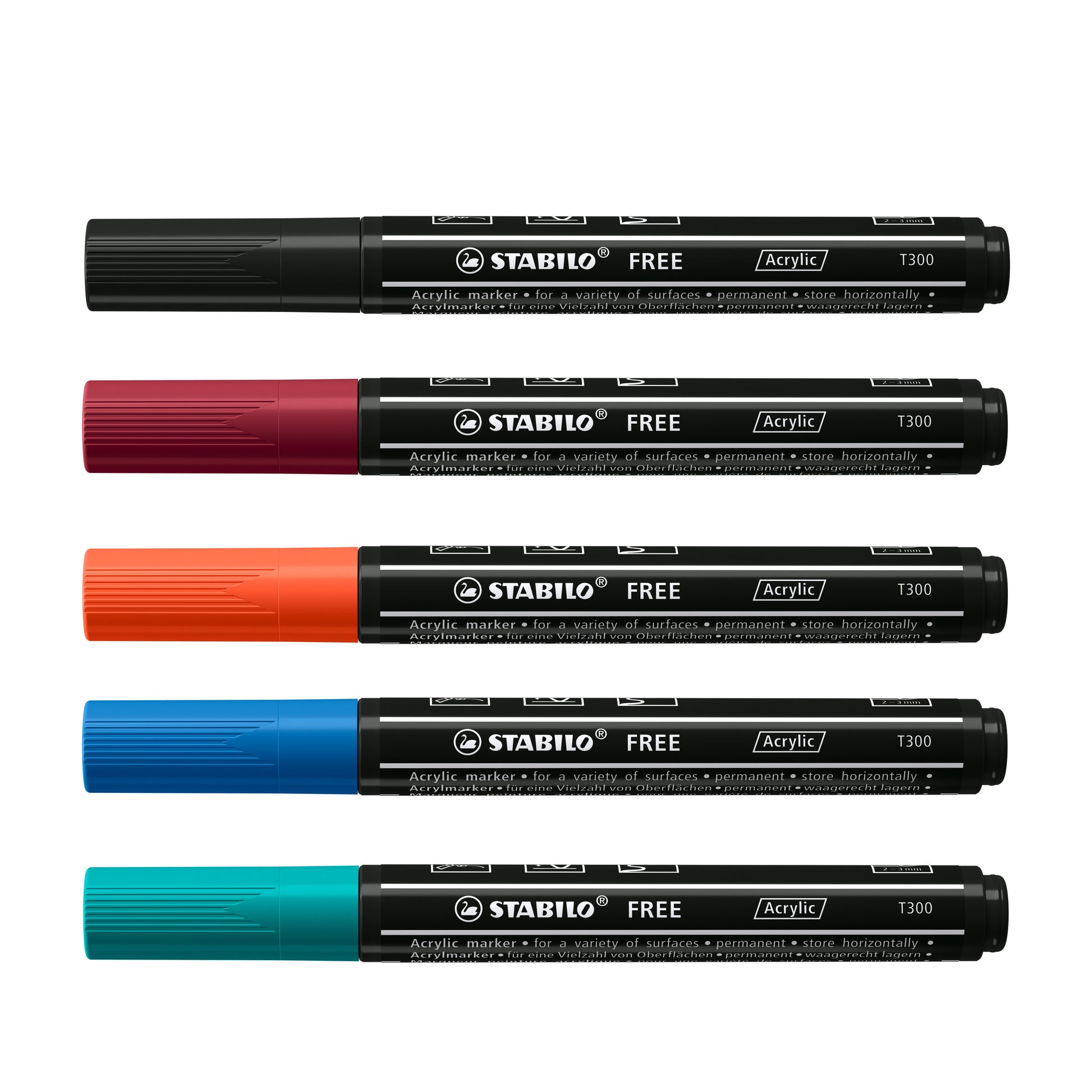 Stabilo Acrylic Marker – sortiert, 5er Set