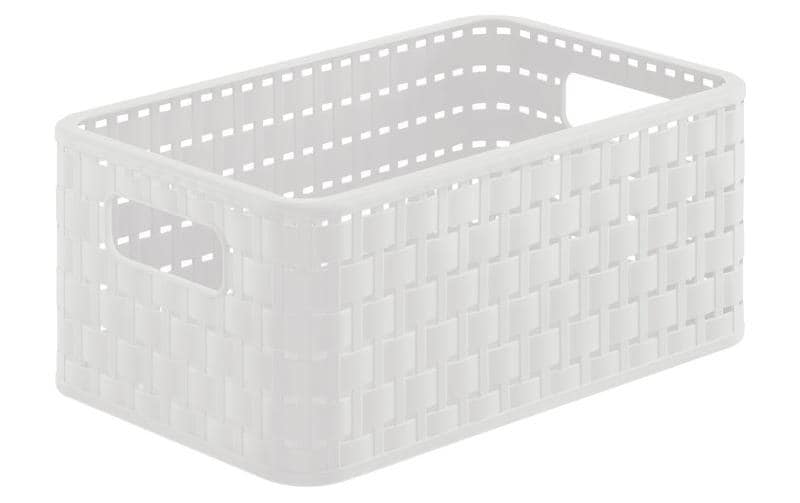 Rotho Country Aufbewahrungskorb 6 l (ohne Deckel) – Kunststoff – Weiss – 185 × 126 × 280 mm