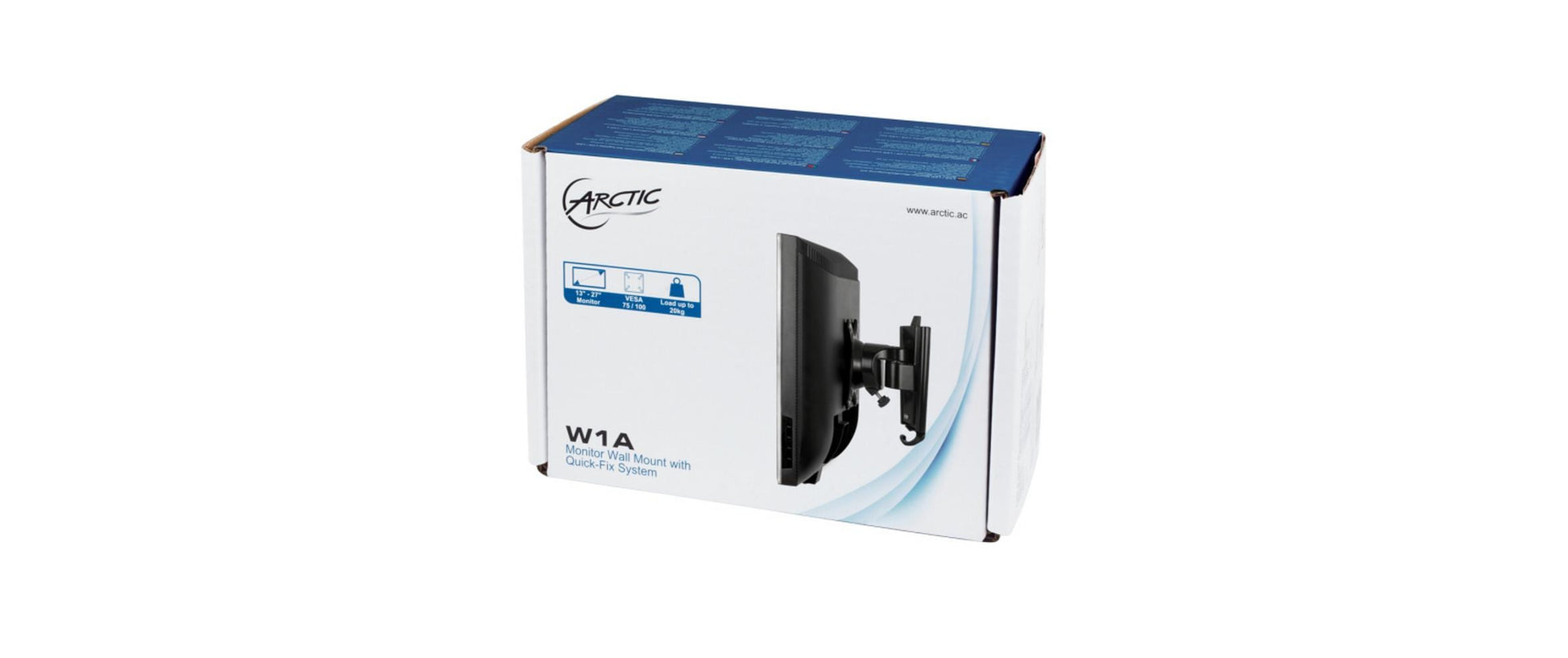 ARCTIC Monitor-Wandhalterung – 1 Monitor – 13–43" – VESA 75×75/100×100 mm – bis 20 kg/Monitor – neigbar