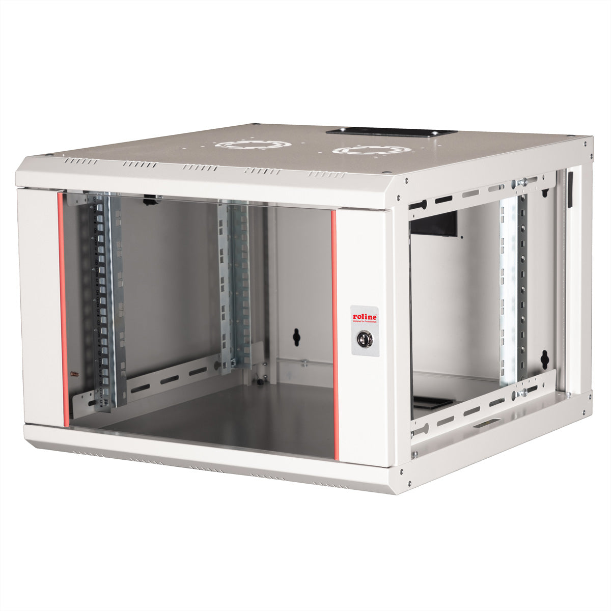 ROLINE Pro – 19" Wandverteiler 7U, IP20, abschliessbar, 600 × 600 × 418 mm, lichtgrau