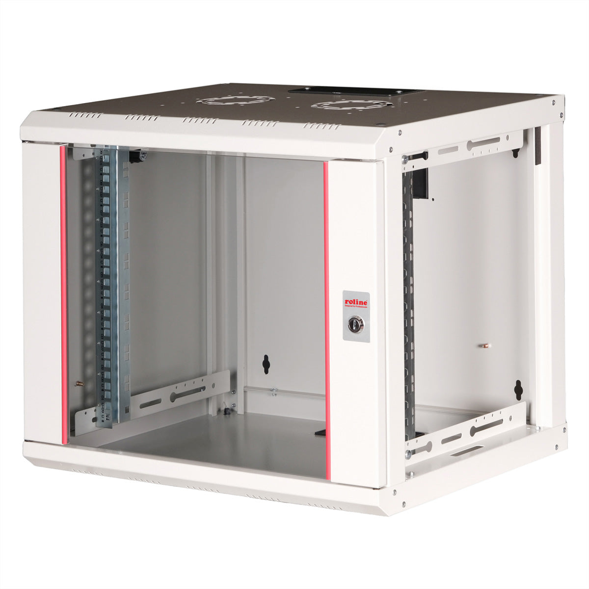 ROLINE Pro 9 – 19" Wandverteiler 9U, IP20, abschliessbar, 600 × 450 × 505 mm, lichtgrau, Stahl