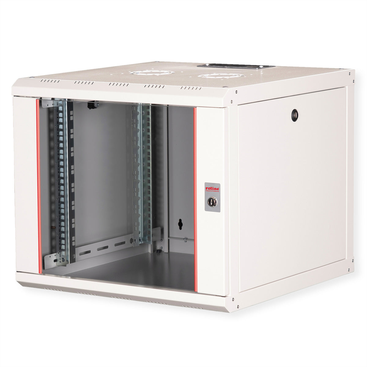 ROLINE Pro – 19" Wandverteiler 9U, IP20, abschliessbar, 600 × 600 × 505 mm, lichtgrau, Stahl