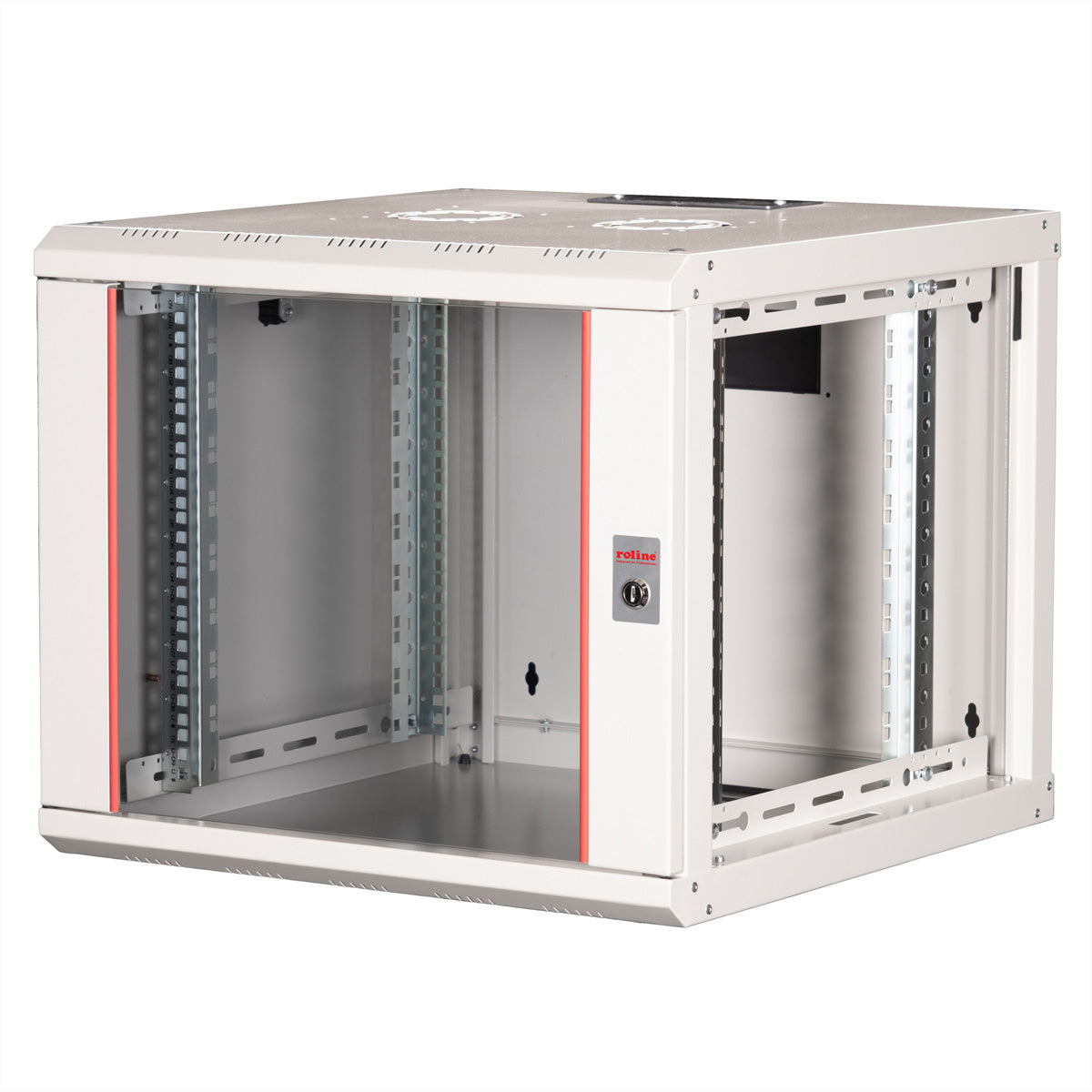 ROLINE Pro – 19" Wandverteiler 9U, IP20, abschliessbar, 600 × 600 × 505 mm, lichtgrau, Stahl
