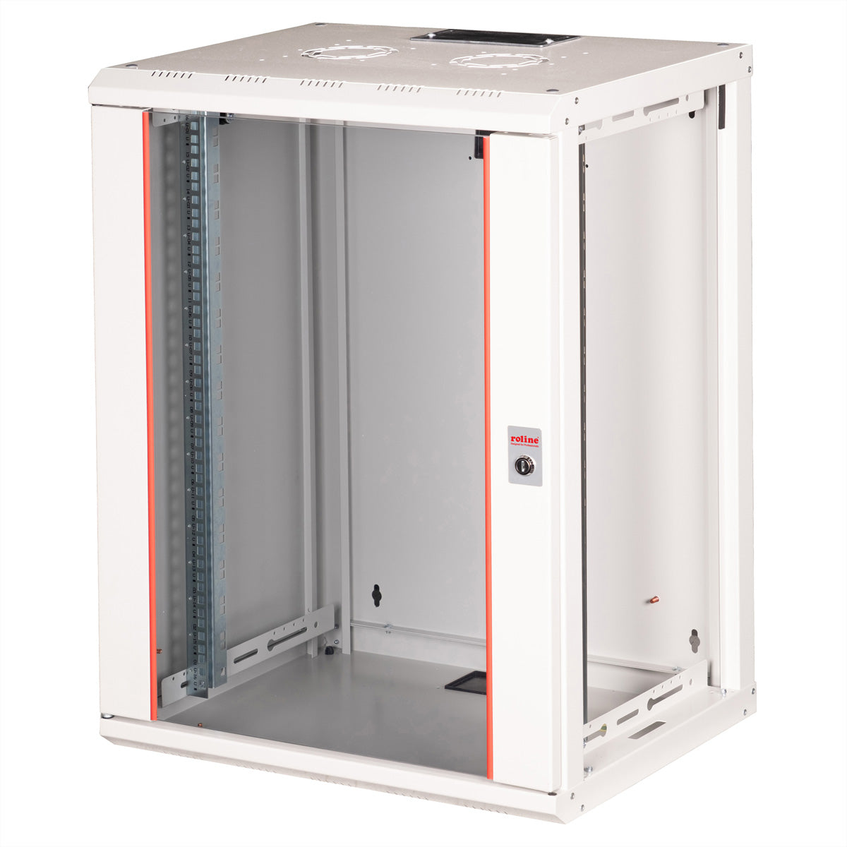 ROLINE Pro – 19" Wandverteiler 16U, IP20, abschliessbar, 600 × 450 × 818 mm, lichtgrau, Stahl