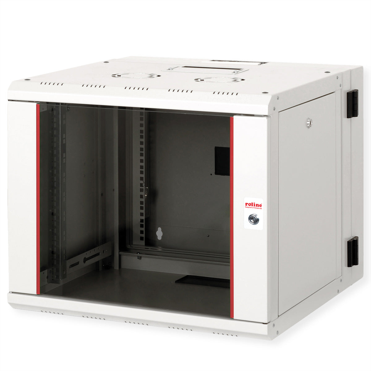 ROLINE Pro – 19" Wandverteiler 9U, IP20, abschliessbar, 600 × 600 × 505 mm, lichtgrau