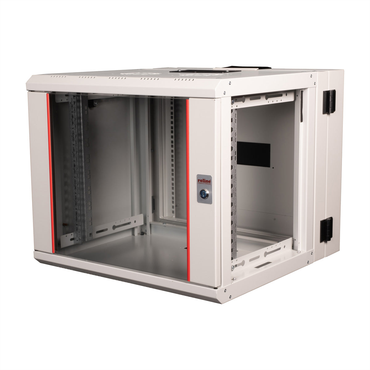 ROLINE Pro – 19" Wandverteiler 9U, IP20, abschliessbar, 600 × 600 × 505 mm, lichtgrau