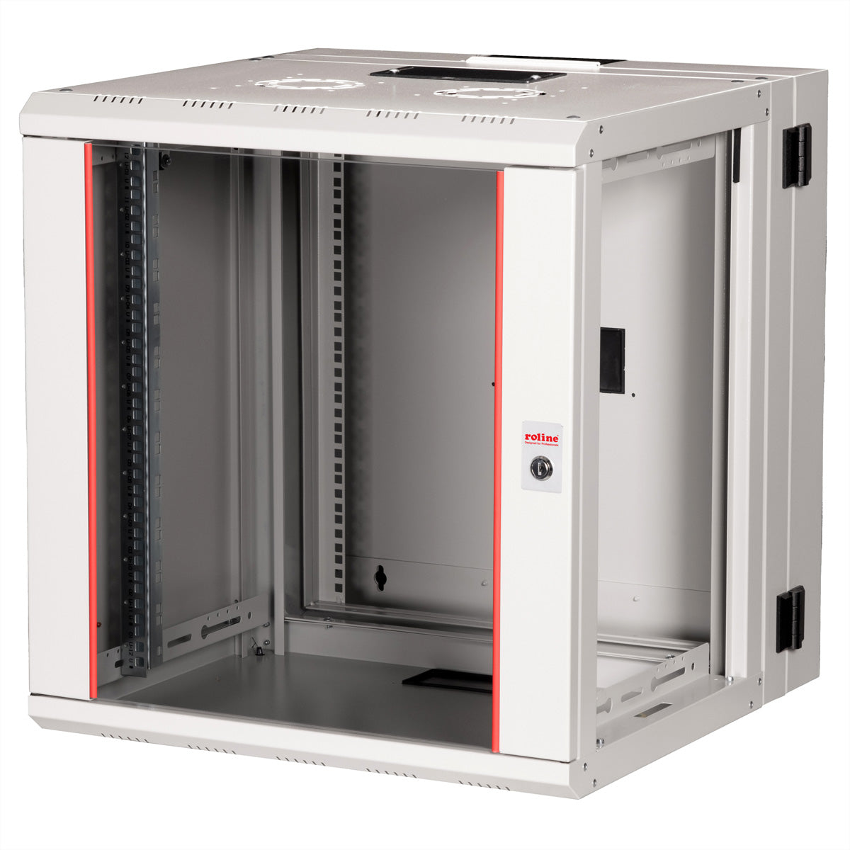 ROLINE Pro – 19" Wandverteiler 12U, IP20, abschliessbar, 600 × 600 × 640 mm, lichtgrau, Stahl