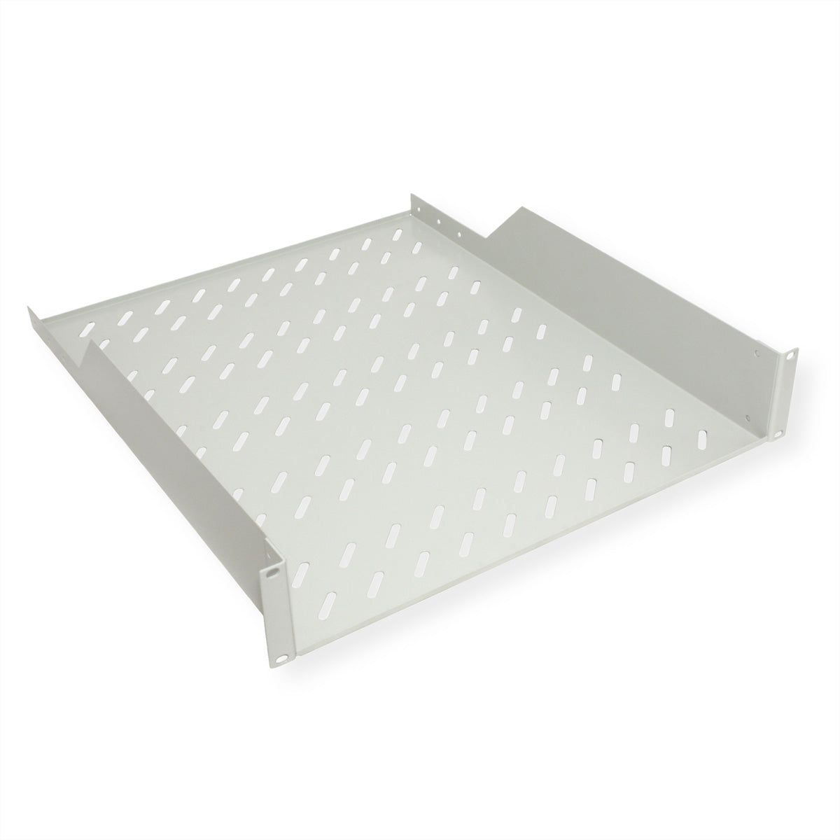 ROLINE Rack-Regalboden 19", 550 T – 2U – 482 × 549 × 88 mm – 25 kg – für 19" Racks und Serverschränke – Grau