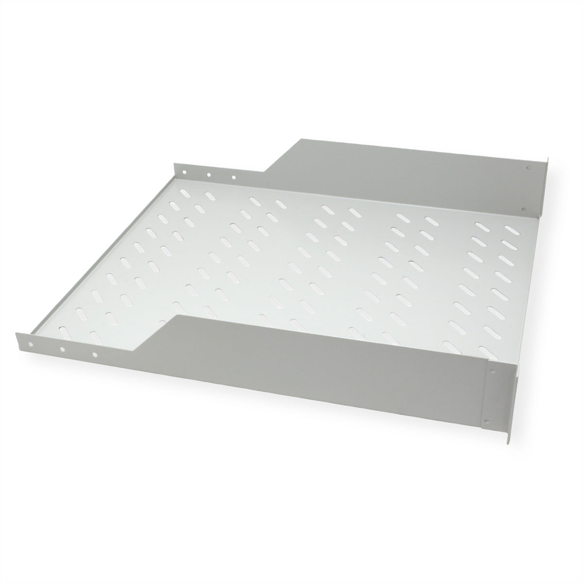ROLINE Rack-Regalboden 19", 550 T – 2U – 482 × 549 × 88 mm – 25 kg – für 19" Racks und Serverschränke – Grau