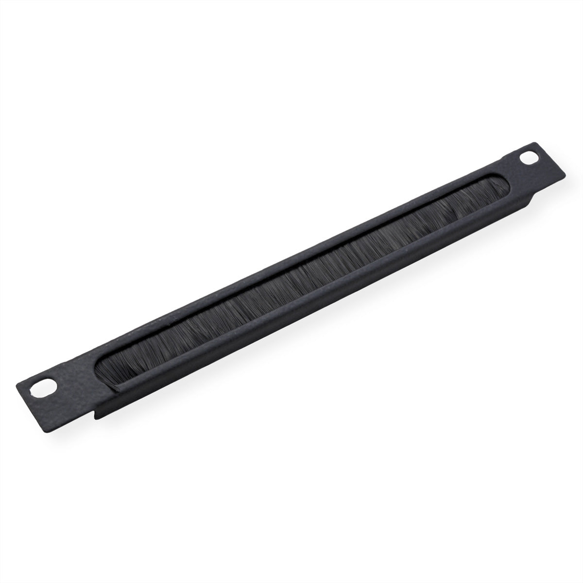 ROLINE 10"-Kabelführung, 0,5 HE, mit Bürstenleiste, Stahl, 254×15×10 mm – schwarz