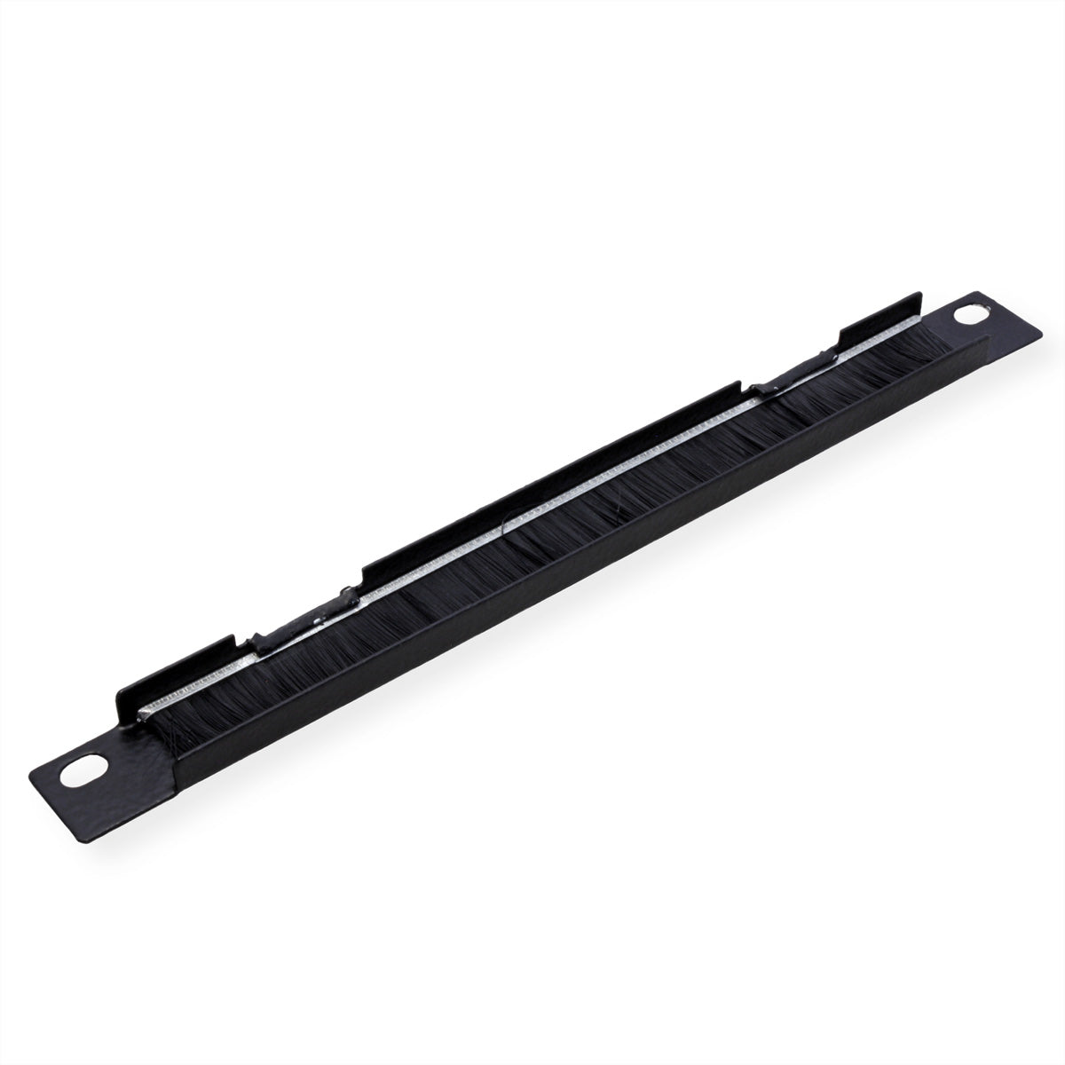 ROLINE 10"-Kabelführung, 0,5 HE, mit Bürstenleiste, Stahl, 254×15×10 mm – schwarz