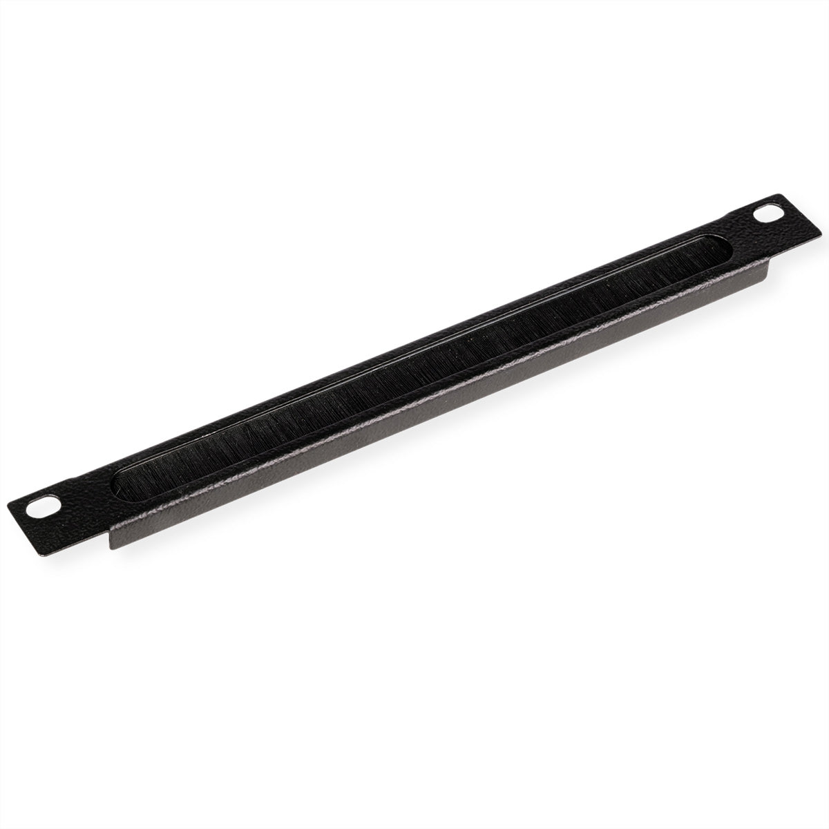 ROLINE 10"-Kabelführung, 0,5 HE, mit Bürstenleiste, Stahl, 254×15×10 mm – schwarz