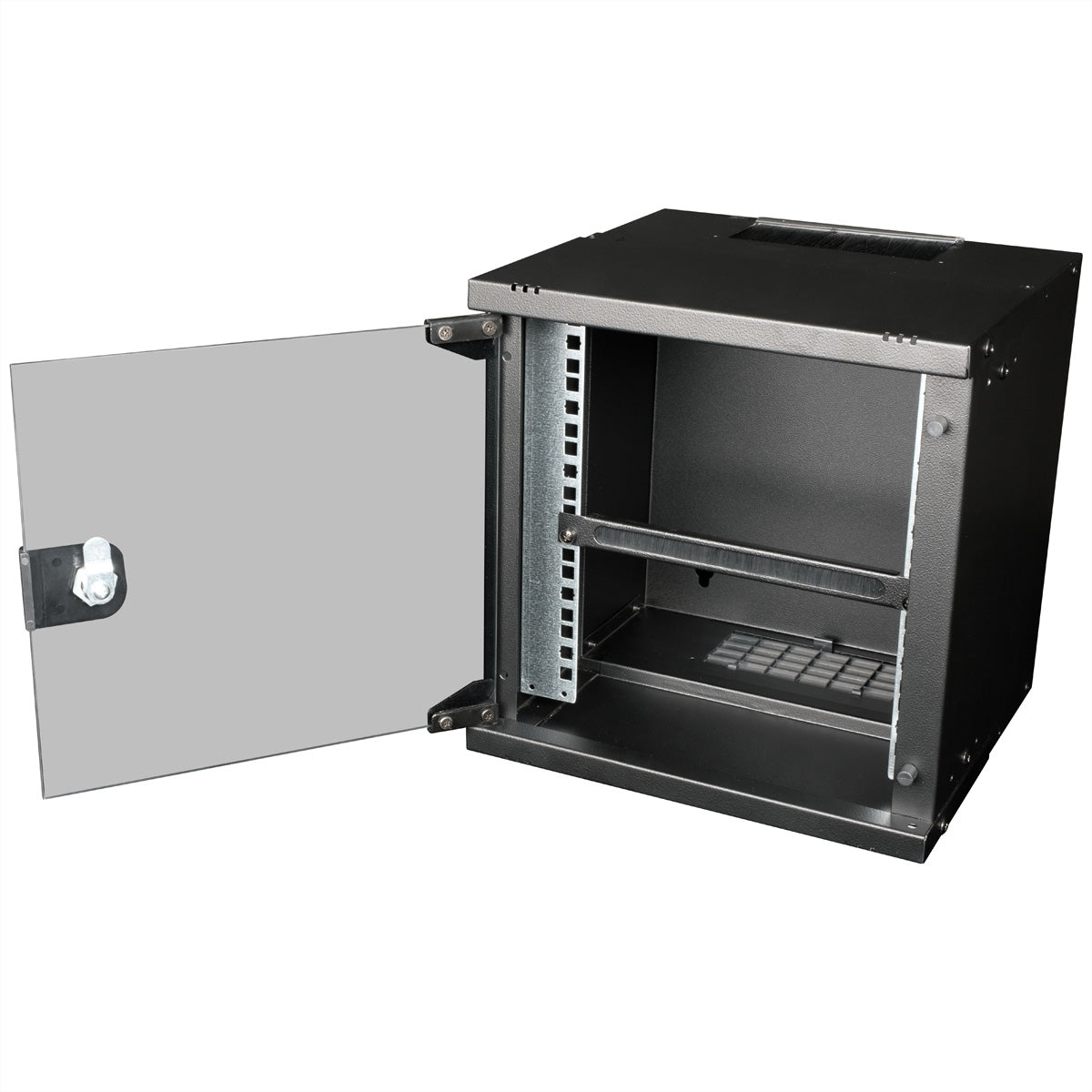 ROLINE 10"-Kabelführung, 0,5 HE, mit Bürstenleiste, Stahl, 254×15×10 mm – schwarz
