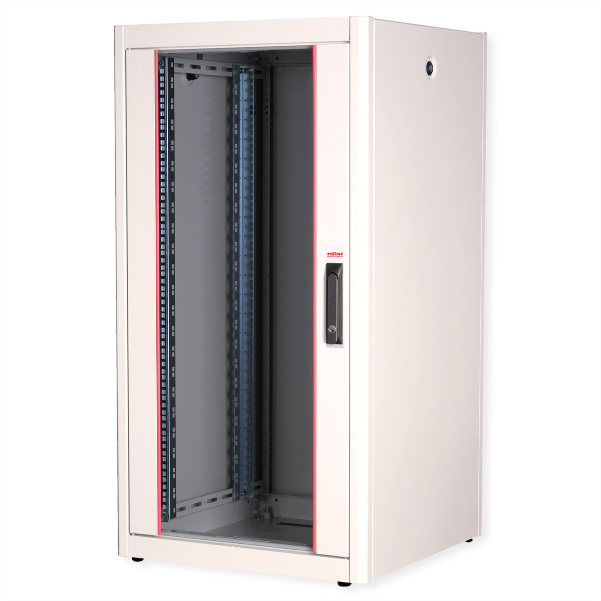 ROLINE Basic – 19" Netzwerkschrank 22U, IP20, abschliessbar, 600 × 600 × 1125 mm, lichtgrau, Stahl