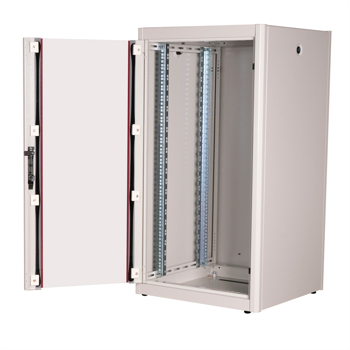 ROLINE Basic – 19" Netzwerkschrank 22U, IP20, abschliessbar, 600 × 600 × 1125 mm, lichtgrau, Stahl