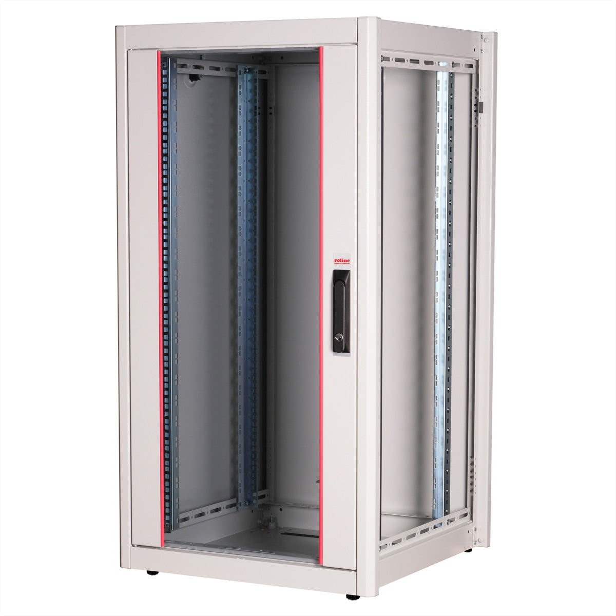 ROLINE Basic – 19" Netzwerkschrank 22U, IP20, abschliessbar, 600 × 600 × 1125 mm, lichtgrau, Stahl