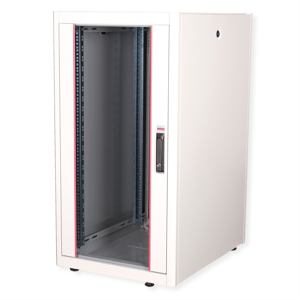 ROLINE Basic – 19" Netzwerkschrank 22U, abschliessbar, IP20, 600 × 800 × 1125 mm, lichtgrau, Stahl