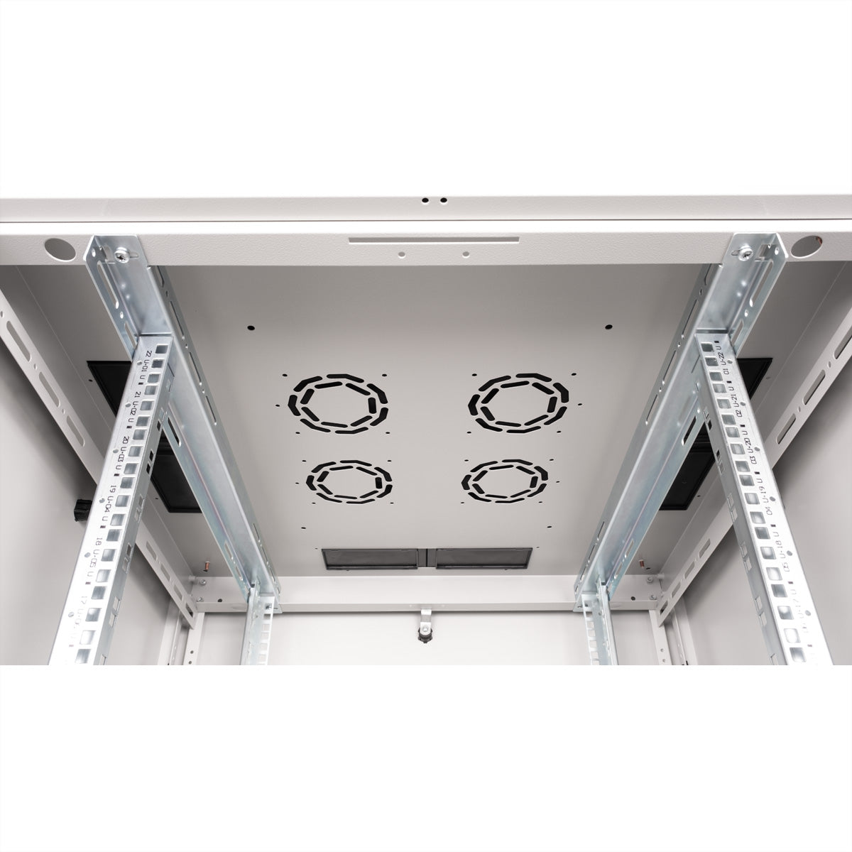 ROLINE Basic – 19" Netzwerkschrank 22U, IP20, abschliessbar, 800 × 800 × 1125 mm, lichtgrau, Stahl