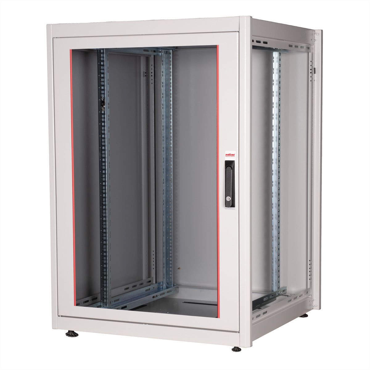 ROLINE Basic – 19" Netzwerkschrank 22U, IP20, abschliessbar, 800 × 800 × 1125 mm, lichtgrau, Stahl