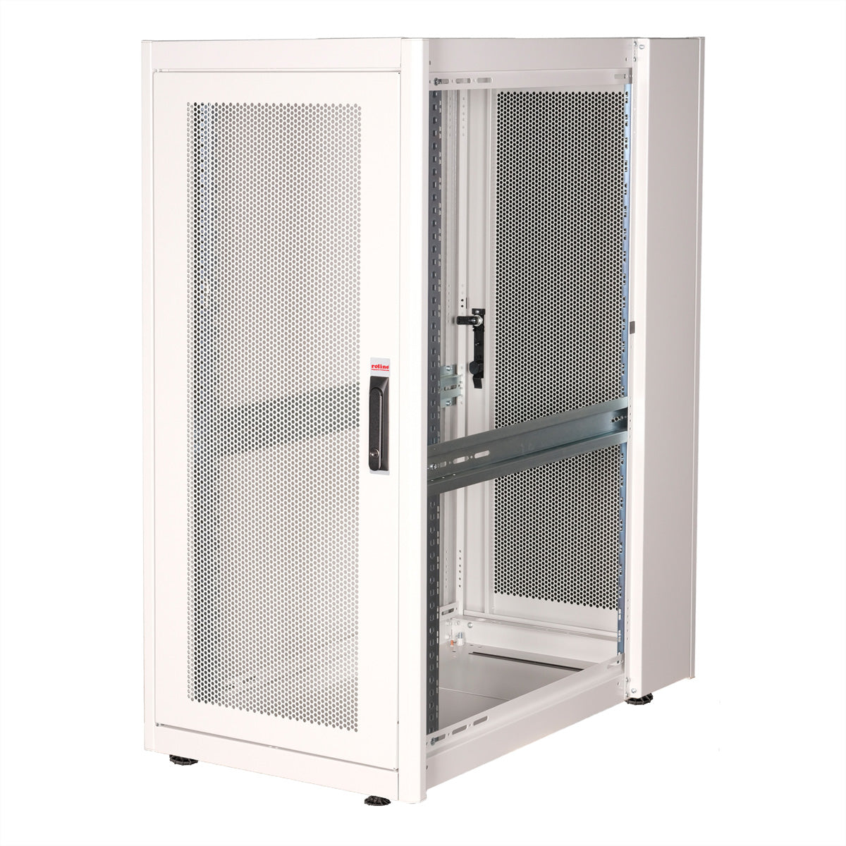 ROLINE Basic – 19" Netzwerkschrank 26U, IP20, abschliessbar, 600 × 1000 × 1300 mm, lichtgrau, Stahl