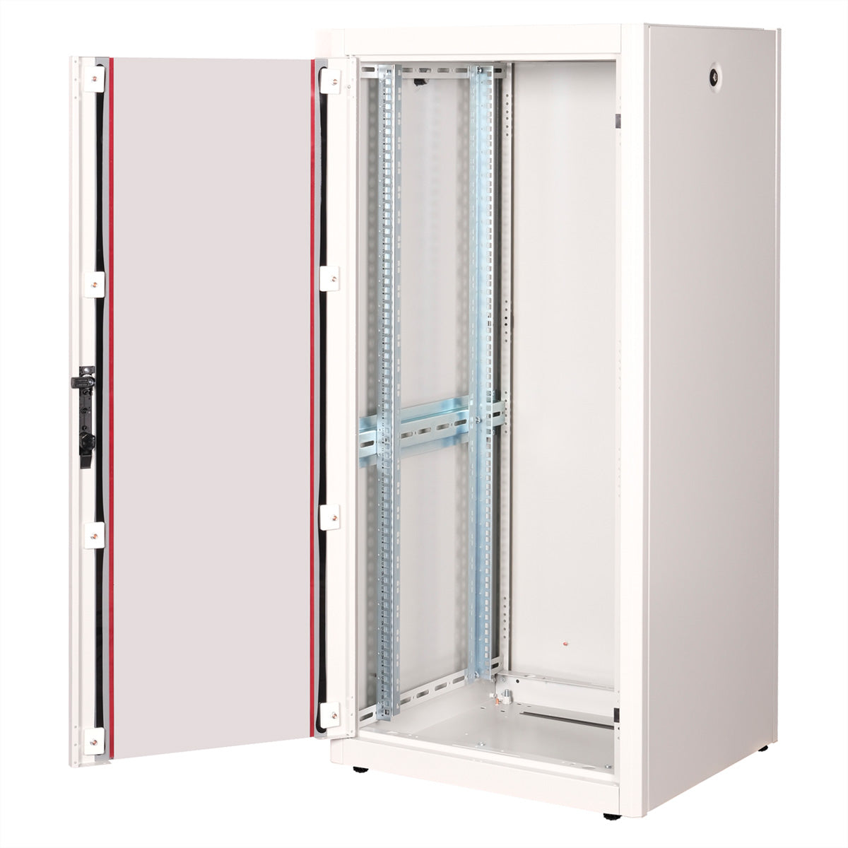 ROLINE Basic – 19" Netzwerkschrank 26U, IP20, abschliessbar, 600 × 600 × 1300 mm, lichtgrau, Stahl
