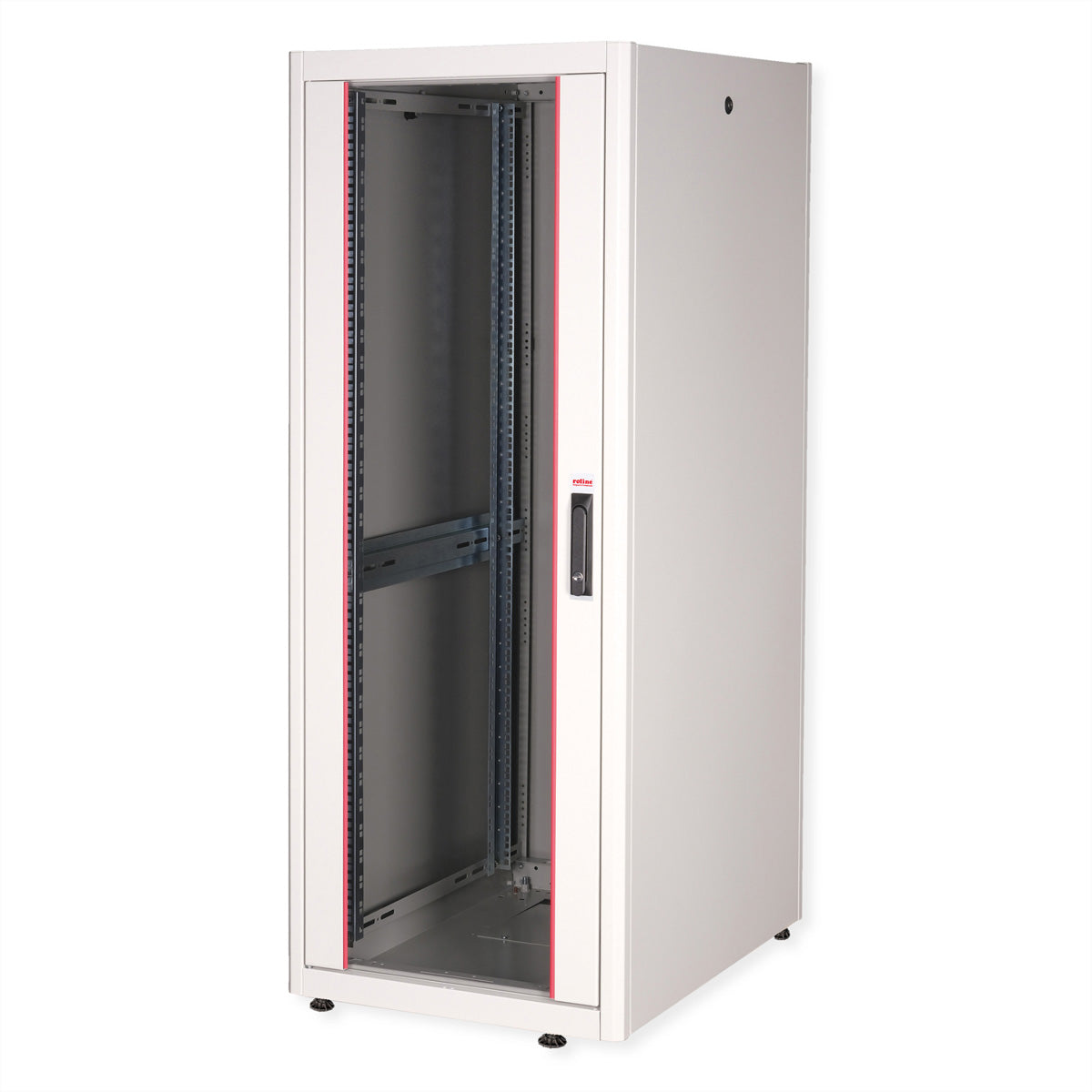 ROLINE Basic – 19" Netzwerkschrank 32U, IP20, abschliessbar, 600 × 800 × 1560 mm, lichtgrau, Stahl