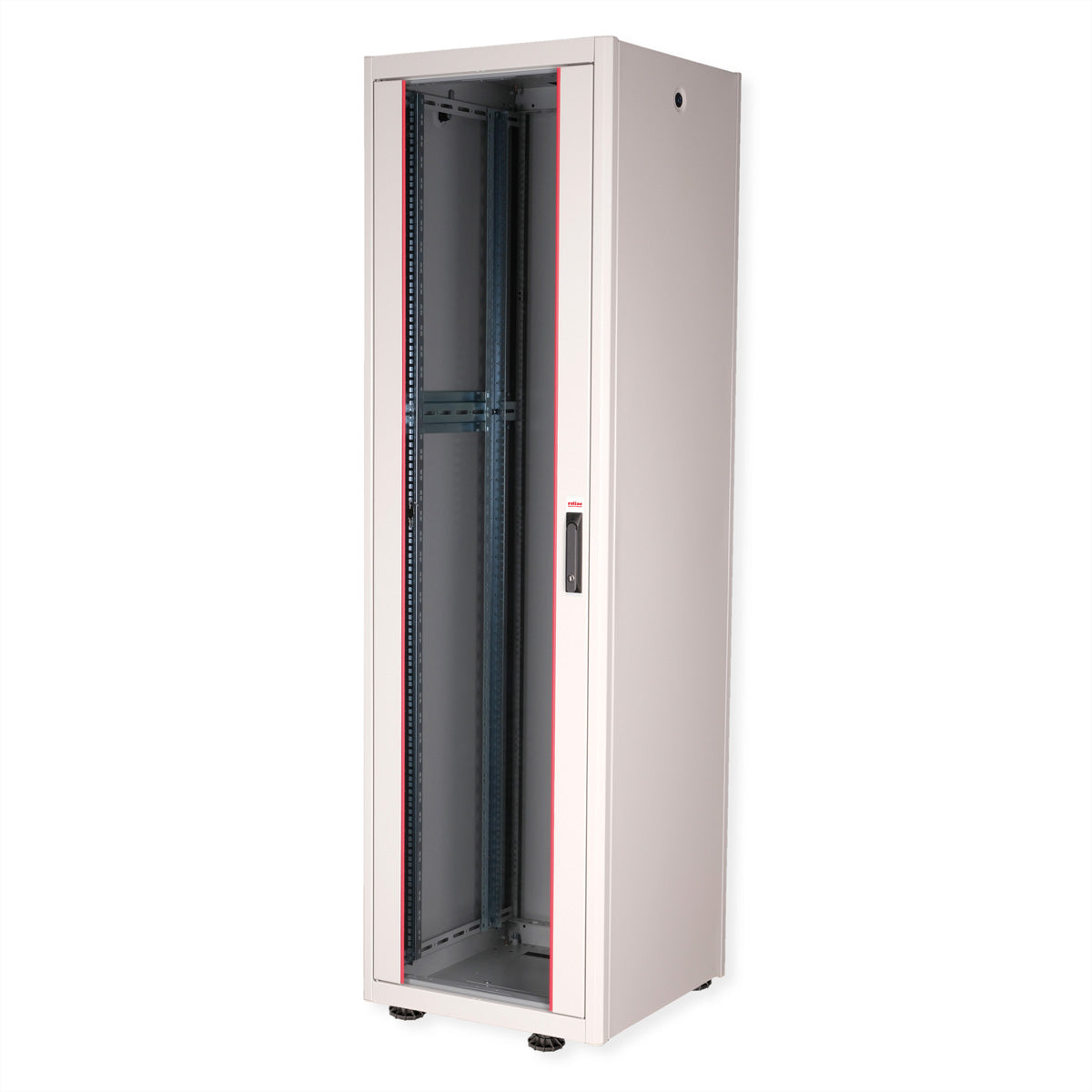 ROLINE Basic – 19" Netzwerkschrank 42U, IP20, abschliessbar, 600 × 600 × 2010 mm, lichtgrau, Stahl