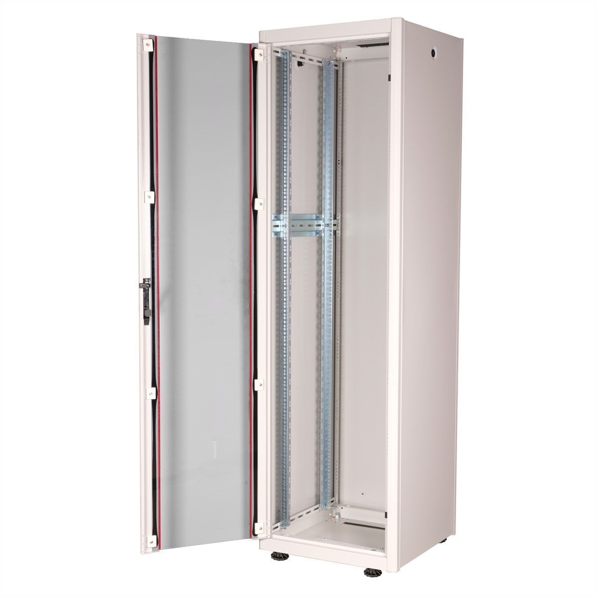 ROLINE Basic – 19" Netzwerkschrank 42U, IP20, abschliessbar, 600 × 600 × 2010 mm, lichtgrau, Stahl