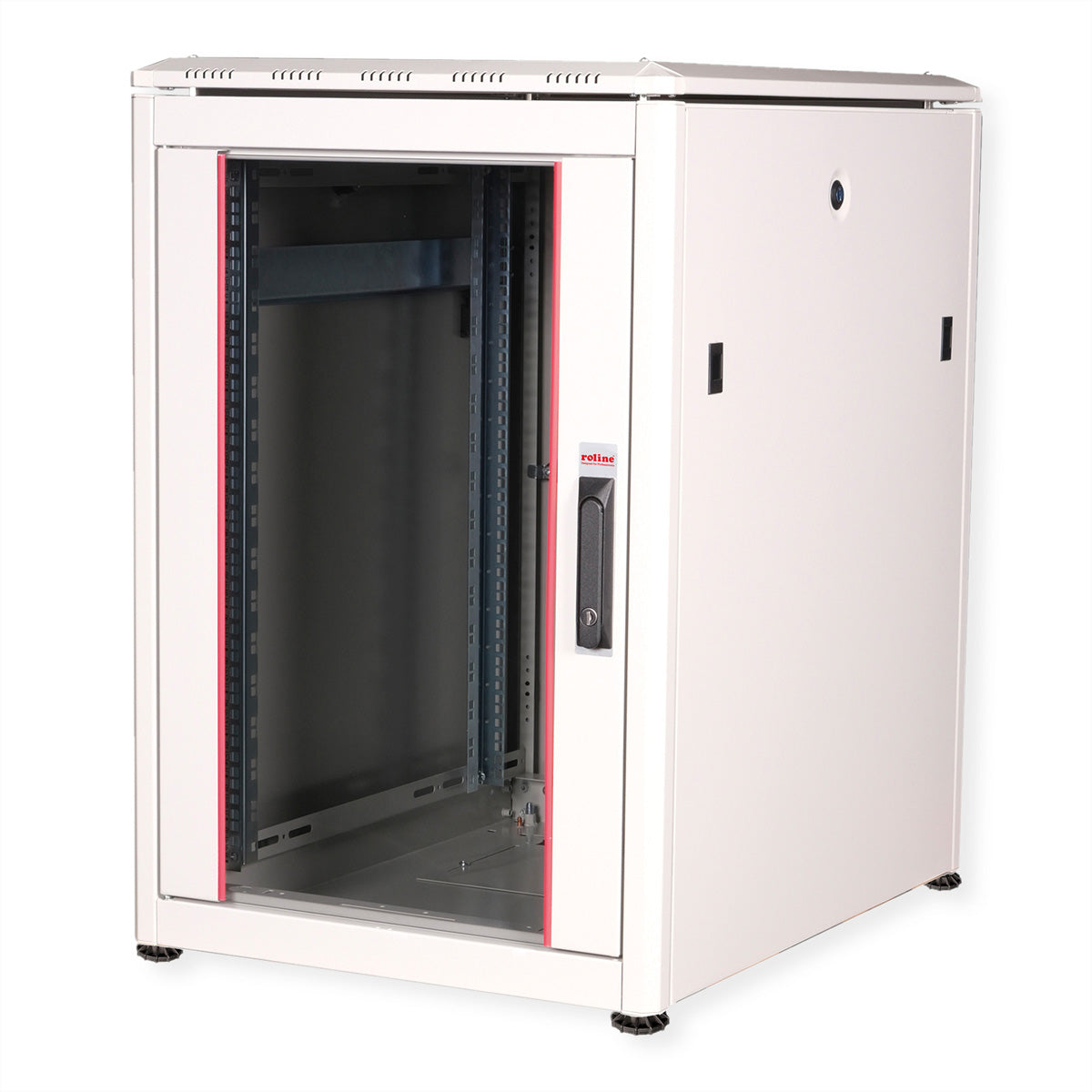 ROLINE Pro – 19" Netzwerkschrank 16U, IP20, abschliessbar, 600 × 800 × 898 mm, lichtgrau, Stahl
