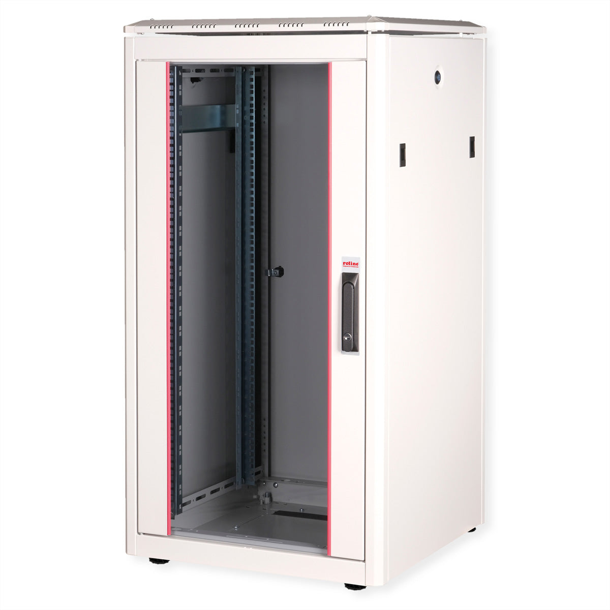 ROLINE Pro – 19" Netzwerkschrank 22U, IP20, abschliessbar, 600 × 600 × 1164 mm, lichtgrau, Stahl