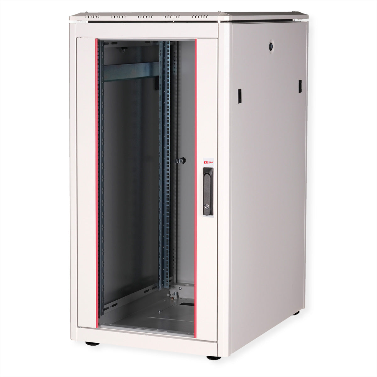 ROLINE Pro – 19" Netzwerkschrank 22U, IP20, abschliessbar, 600 × 800 × 1164 mm, lichtgrau, Stahl