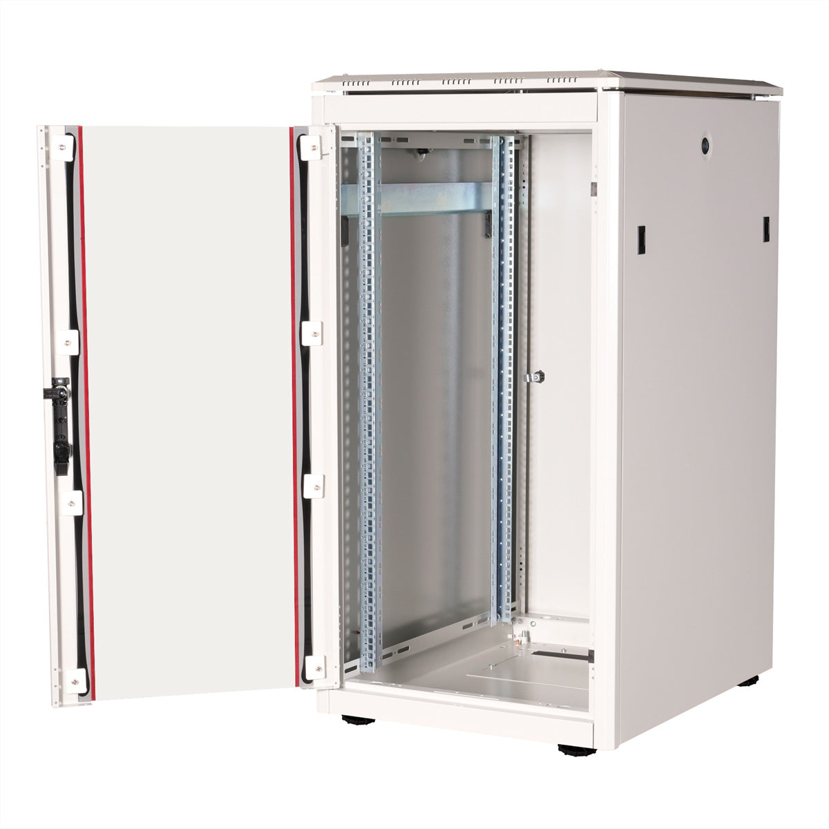 ROLINE Pro – 19" Netzwerkschrank 22U, IP20, abschliessbar, 600 × 800 × 1164 mm, lichtgrau, Stahl
