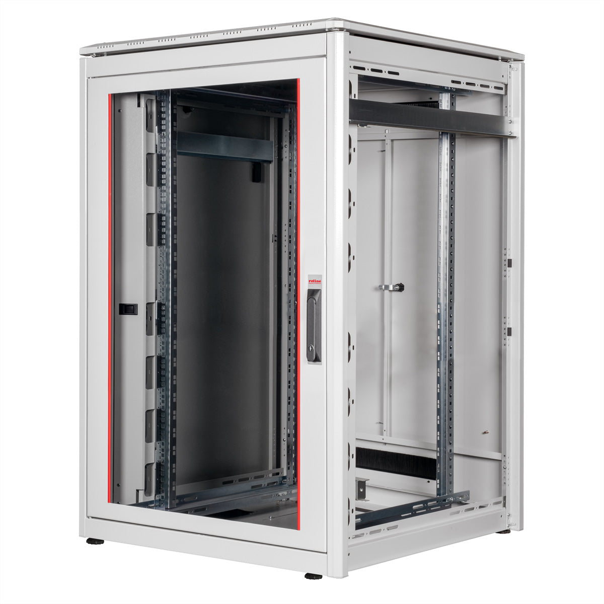 ROLINE Pro – 19" Netzwerkschrank 22U, IP20, abschliessbar, 800 × 800 × 1164 mm, lichtgrau, Stahl