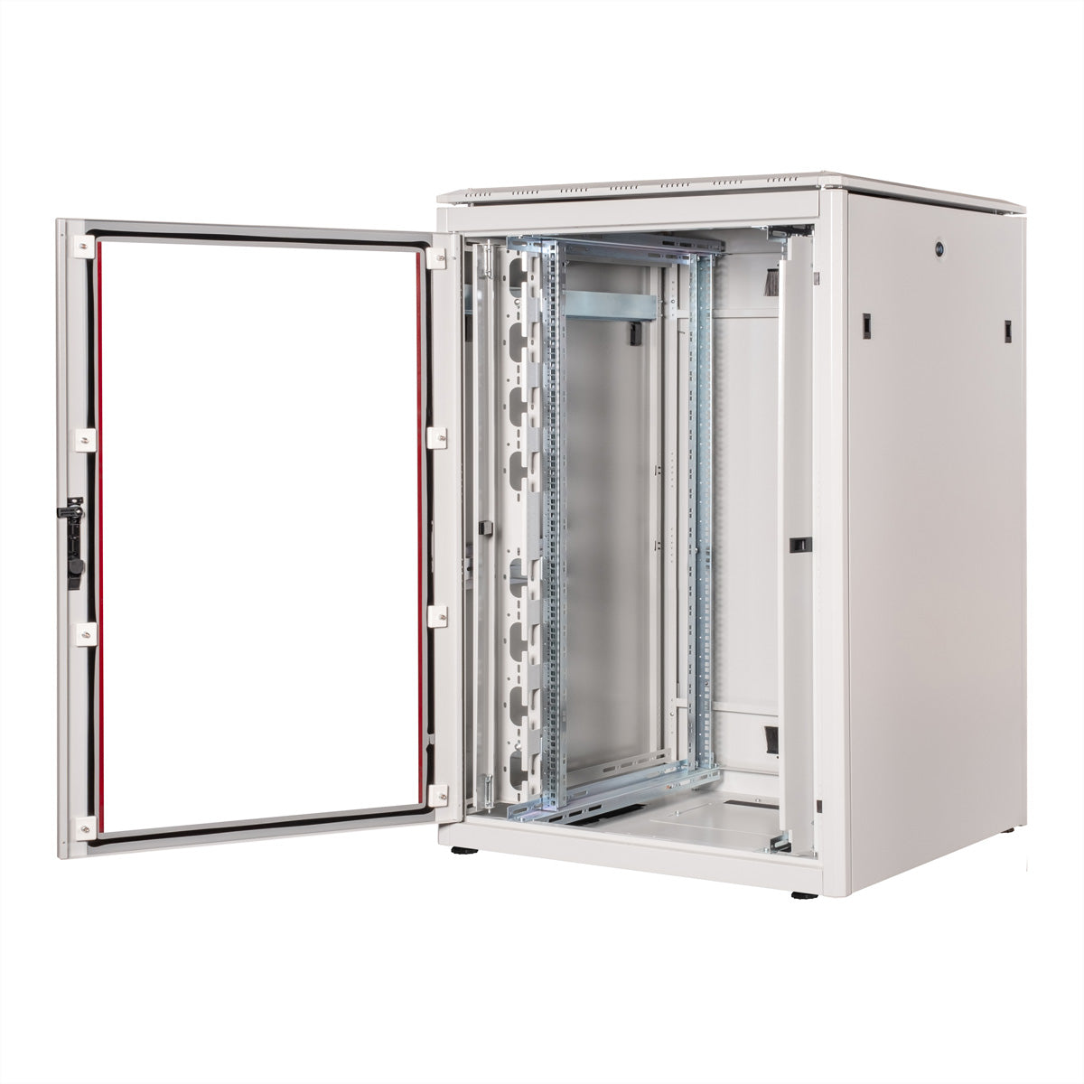 ROLINE Pro – 19" Netzwerkschrank 22U, IP20, abschliessbar, 800 × 800 × 1164 mm, lichtgrau, Stahl