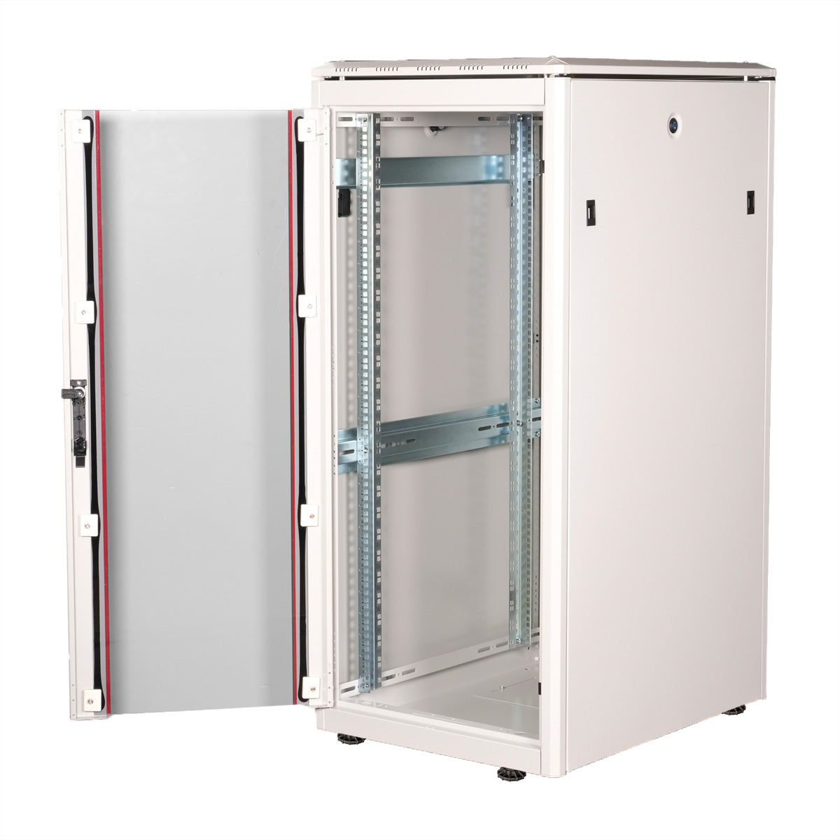 ROLINE Pro – 19" Netzwerkschrank 26U, IP20, abschliessbar, 600 × 800 × 1342 mm, lichtgrau, Stahl