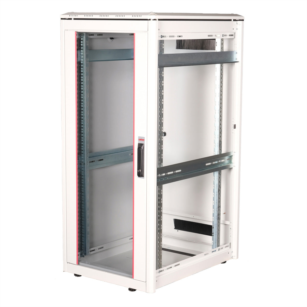 ROLINE Pro – 19" Netzwerkschrank 26U, IP20, abschliessbar, 600 × 800 × 1342 mm, lichtgrau, Stahl