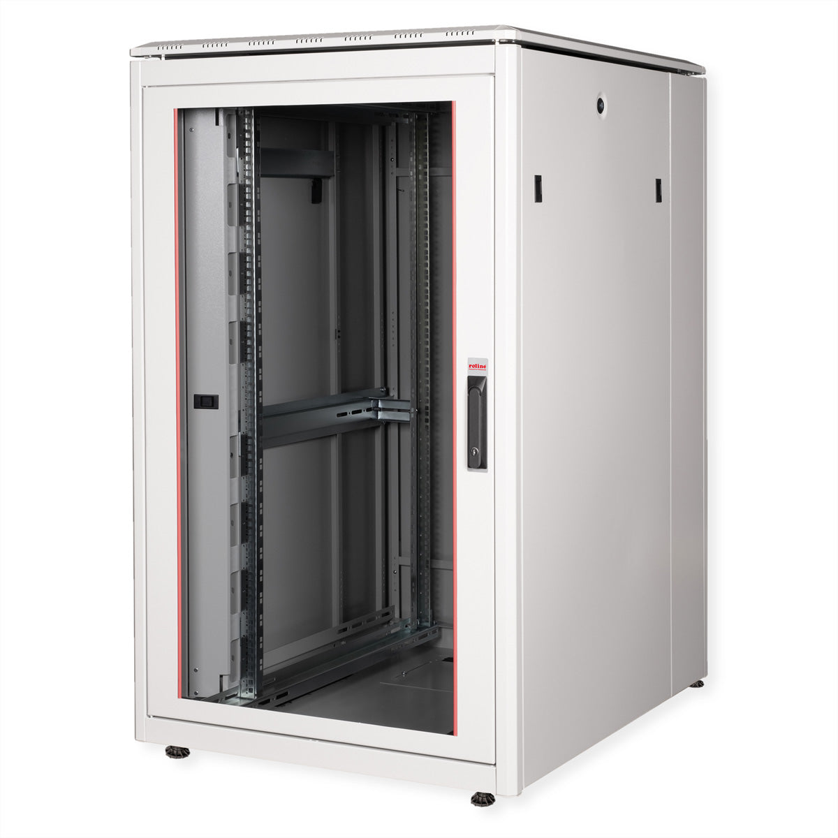 ROLINE Pro – 19" Netzwerkschrank 26U, IP20, abschliessbar, 800 × 1000 × 1342 mm, lichtgrau, Stahl