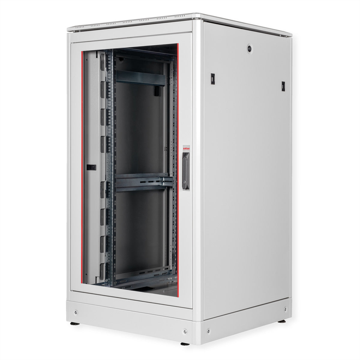 ROLINE Pro – 19" Netzwerkschrank 26U, IP20, abschliessbar, 800 × 800 × 1342 mm, lichtgrau, Stahl