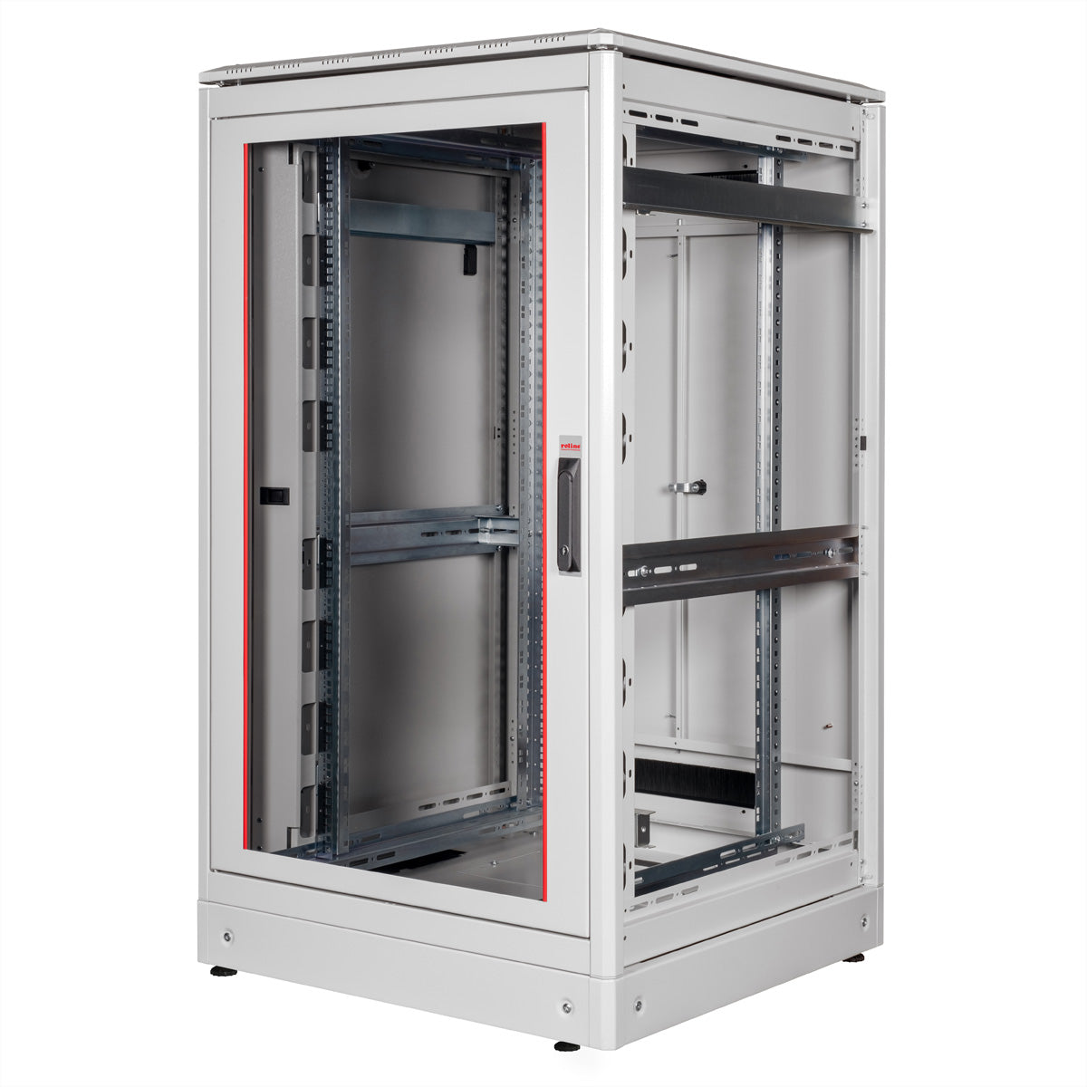 ROLINE Pro – 19" Netzwerkschrank 26U, IP20, abschliessbar, 800 × 800 × 1342 mm, lichtgrau, Stahl