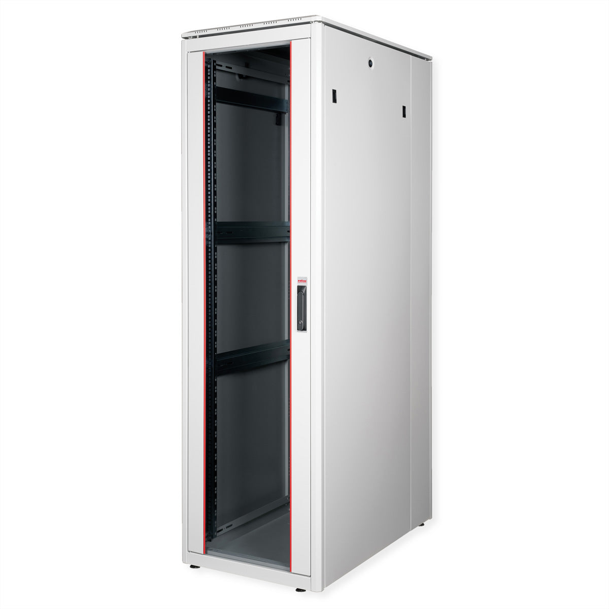 ROLINE Pro – 19" Netzwerkschrank 42U, IP20, abschliessbar, 600 × 1000 × 2053 mm, lichtgrau, Stahl